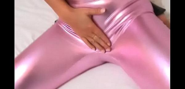  I put on these tight pink PVC panties for you